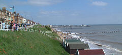Southwold seafront with the pier in distance.
