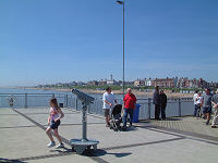 The view of Southwold from the end of the Pier.