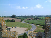 The view toward Southwold from the top of the  tower of Blyford Church