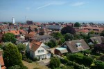 2: Now with the lighthouse on the left and with the Adnams Brewery also towering over the Southwold roofscape. The camera is moving round in a clockwise direction. The sea is a gorgeous blue in the distance.