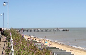 Southwold seafront with the pier in distance.
